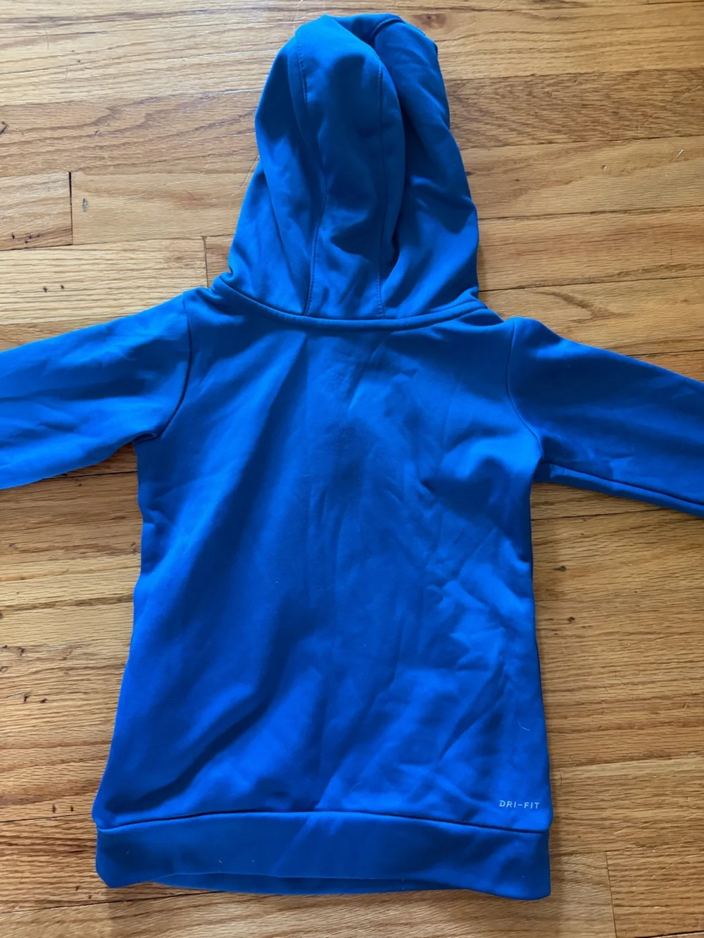 Nike Blue Hoodie with Pink Lined Hood and Multicolor Swoosh